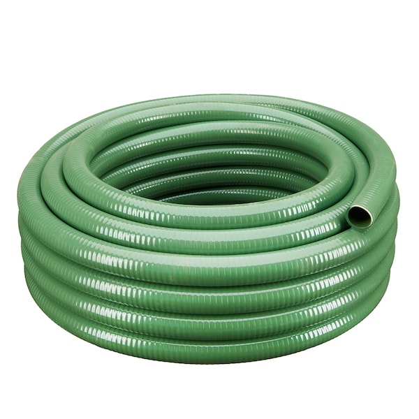 1-1/2"x25Ft Flexible PVC Green Suction Hose